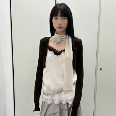 Cotton Long Lace Slip (Beige)