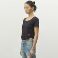 CURVED SQUARE NECK TOP BLACK