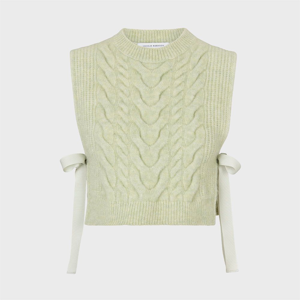 (W) ALY VEST TEXTURED MOHAIR (MINT)
