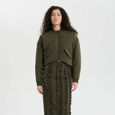 (W) UBON JACKET RECYCLED TAFFETA (GREY OLIVE)