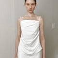drape sleeveless top (white)