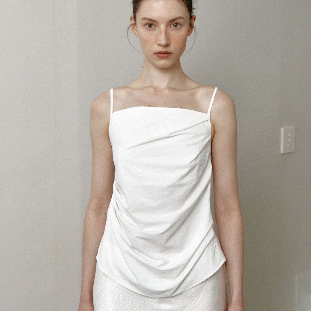drape sleeveless top (white)