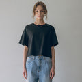 A3488 Loose fit crop t-shirt_Black
